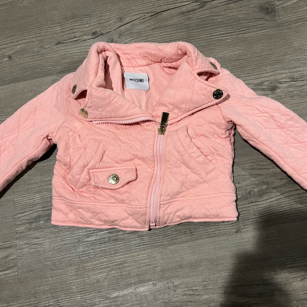 MOSCHINO GIRLS QUILTED MOTO JACKET